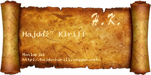 Hajdú Kirill névjegykártya